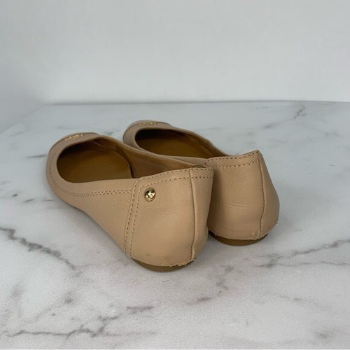 Coach Beige Hellbraun Cap Toe Logo Karriere Leder Ballerinas - Bild 9 von 14