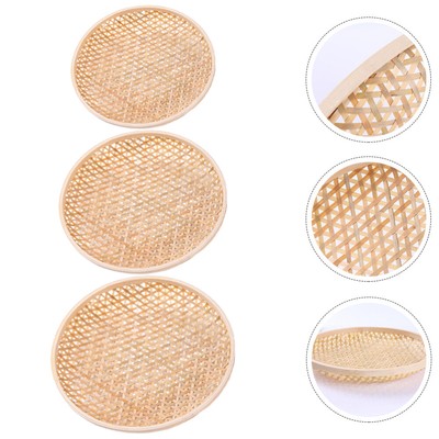 3pcs Rattan Trocknen Chinesischen Platte Dekorative Wand Körbe
