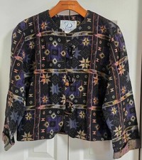 Vintage Multicolored Southwest Tapestry Cropped Jacket Blazer Sz 8