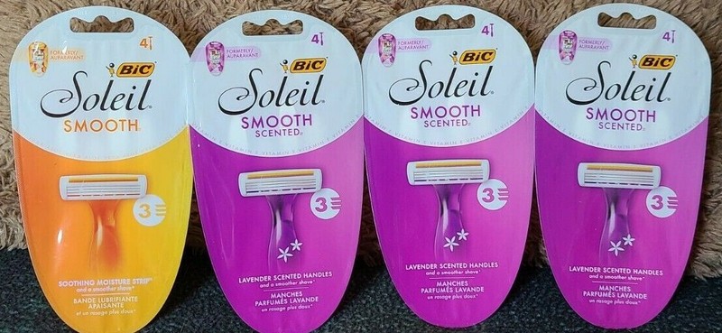 4 new packages Bic Soleil Smooth Scented, Smooth disposable razors, 16 ct, Free 
