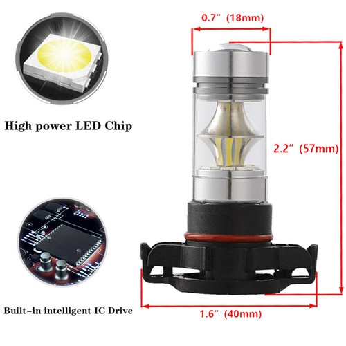 2X 100W 6000K White LED Fog Lights For Chevy Tahoe 2007 2008 2009-2015 Bulb Lamp - Imagen 5 de 10