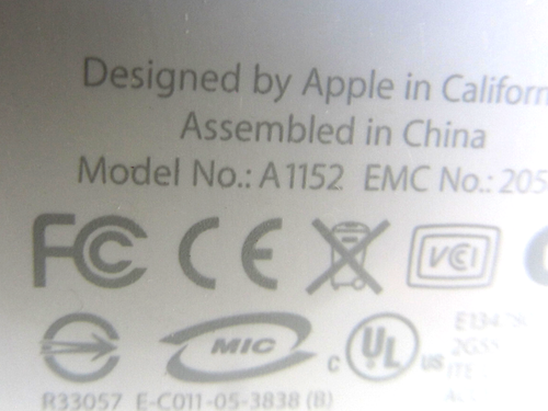 Apple Mighty Mouse A1152 USB White With Scroll Ball Wired Original OEM - 第 5/7 張圖片