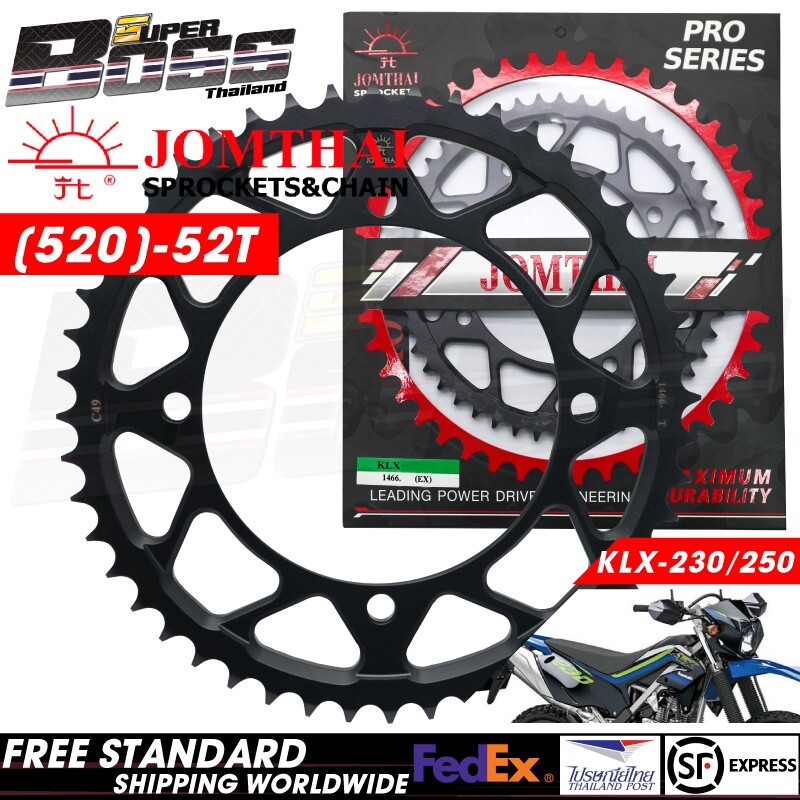 JT EX Rear Sprocket Steel Black 520-52T For KAWASAKI KLX230/250,D