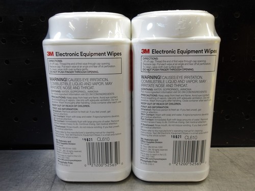 2 NEW! 3M CL610 80 Count 5" x 7" Pre-Moistened Electronic Cleaning Wipes - Photo 2/2