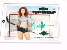 2014 Benchwarmer SCARLETT KEEGAN Hockey #53 Top Shelf Green Foil Auto/10 PLAYBOY