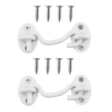 2 Pack 3 inch Hook and Eye Latch for Door White Barn Lock 3 Inch,