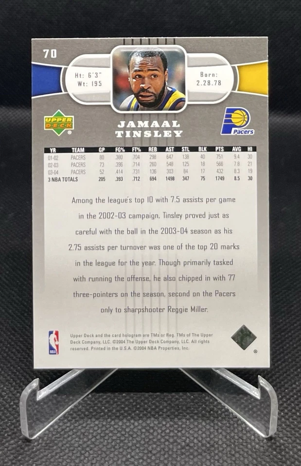 2004-05 Upper Deck Jamaal Tinsley #70 Indiana Pacers - Image 2 of 2