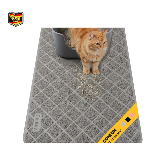 Katzenklo Matte Streukontrolle 61X43Cm Gitter Netz Grau Wasserd-image