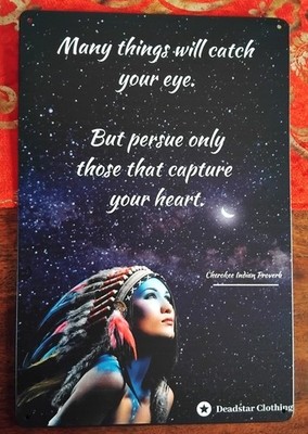 ''PERSUE ONLY THOSE THAT CAPTURE YOUR HEART'' METALL BLECHSCHILD / WANDDEKO *NEU