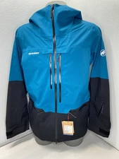 Mammut Mens Jacket Deep Teal Blue/Black Size XL Haldigrat HS Hooded Full Zip