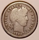1898-S BARBER DIME -- Very Good (VG)