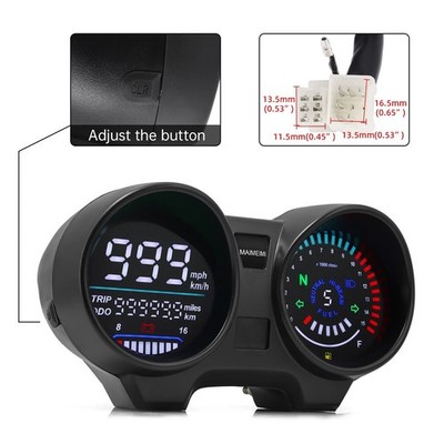 Universal Digital Meter For Motorcycle LCD Speedometer Tachometer Indicator New
