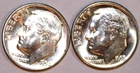 (2) Roosevelt Dimes - BU - 1950P 1955D - #2967E FREE SHIPPING