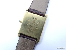 Vintage Must de CARTIER 6 81006 TANK 925 Vermeil Quartz Watch 23.5 x 30.5mm 9