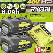 8.0Ah Battery 40 Volt for Ryobi 40V Lithium OP40602 Battery with LED / Charger