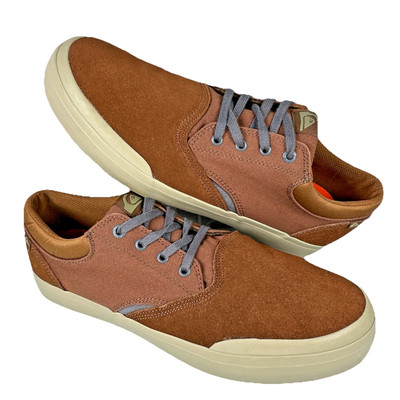 Quicksilver Verant Mens Size 12 Rust Marine Suede and Canvas Deck Shoes