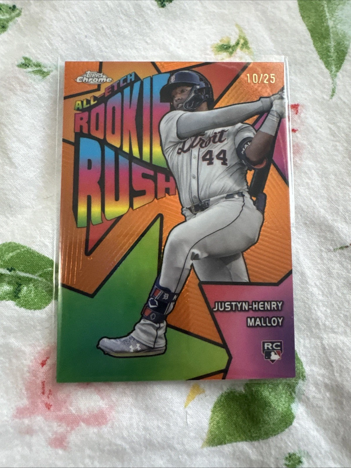 2025 Topps Chrome Justyn-Henry Malloy All-Etch Rookie Rush Insert Orange /25