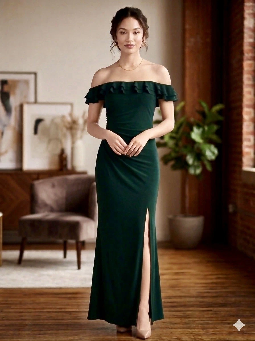 jcpenney womens green dresses Designer Off Shoulder main image 1