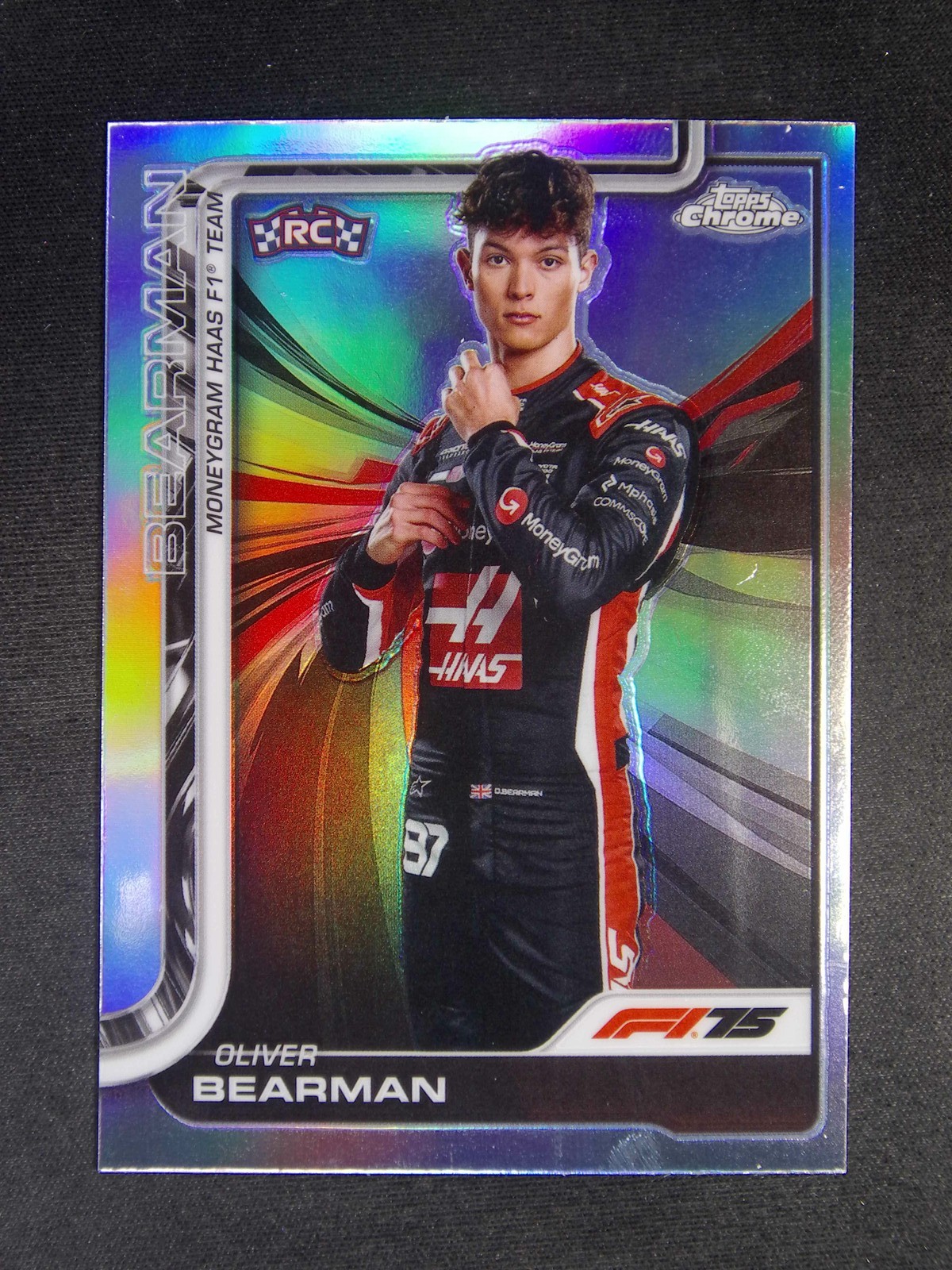 2025 Topps Chrome Formula 1 F1 Oliver Bearman #14 RC Rookie Refractor