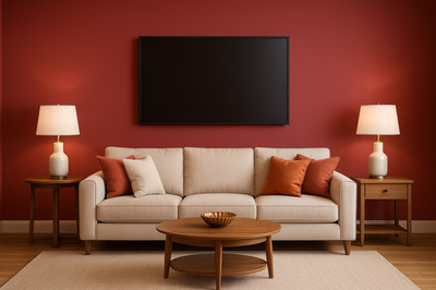 Wilman Interiors beerenstrukturierte Vinyltapete   stilvolles Rot, hergestellt in UK, 10 m Rolle