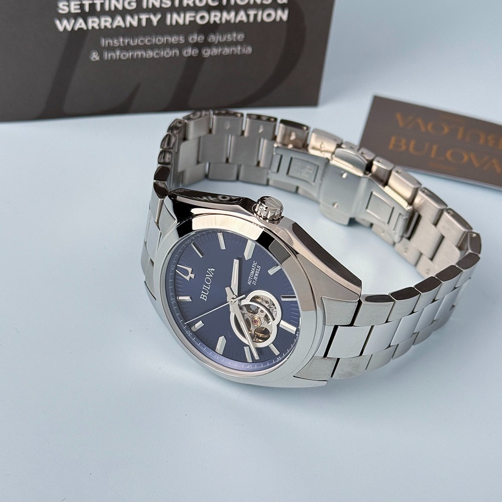Men's Bulova 96A275 Surveyor Blue Dial Stainless Steel Automatic