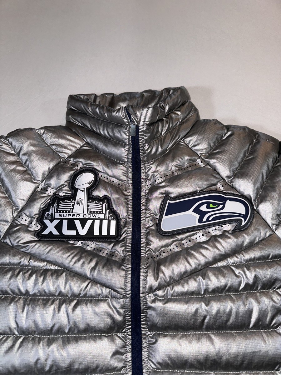 RARE!! Nike Seahawks SUPER BOWL 48 Aeroloft Titanium Womens Jacket