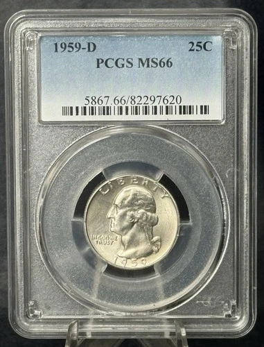 1959-D ** Washington Silver Quarter ** PCGS MS66 ** GEM **