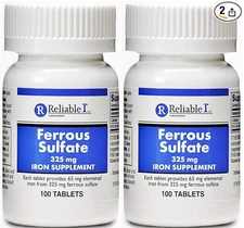 Ferrous Sulfate 325mg Iron Supplement (2-Pack) | Iron Pills | | 200 Iron Tablets