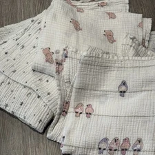 Pack Of ADEN & ANAIS Swaddle Blanket Muslin Cotton Baby Birds Elephants Stars