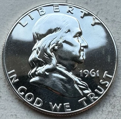 1961 Proof Franklin Half Dollar 90% Silver-INV#8703