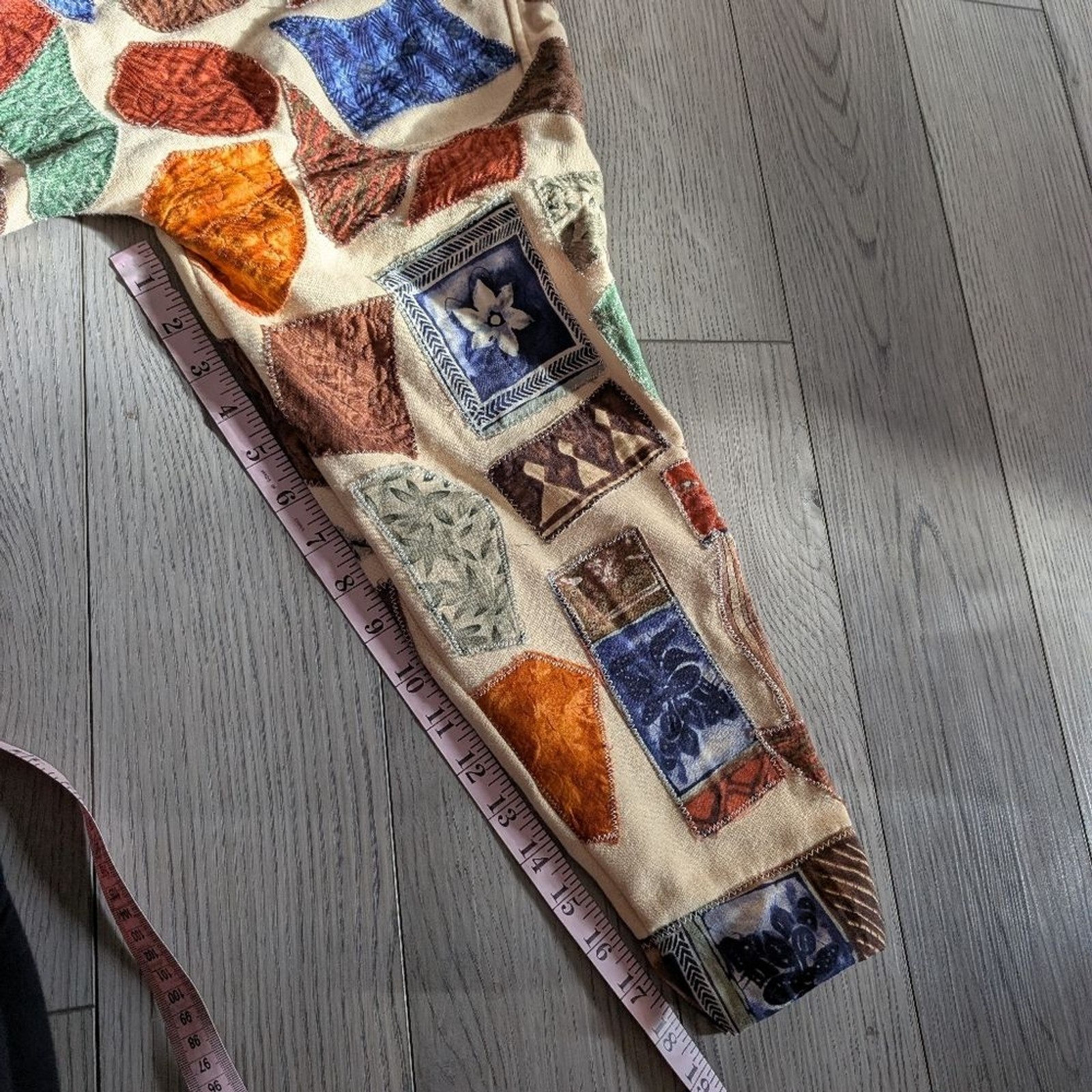 Handmade Patchwork One Button Artsy Unique Bohemi… - image 4