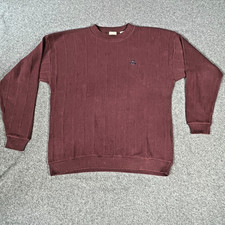 Vintage 90s IZOD Logo Men's Large Crewneck Pullover Sweater Pastel Maroon Purple