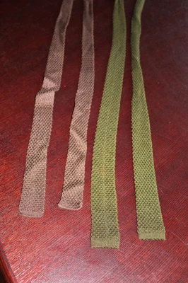 2 Krawatten Strickkrawatten Retro Vintage 70er Jahre braun grün gepflegt - Bild 1 von 4