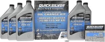 Quicksilver 1.7 L 4-Stroke 25w-40 Oil Change Kit for Mercury 75 90 115 Hp