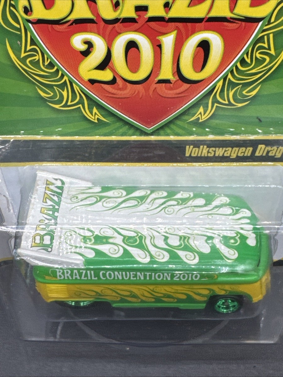2010 Hot Wheels GREEN VW VOLKSWAGEN DRAG BUS Brazil