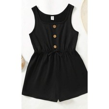 Shein Tween Girls Black Romper