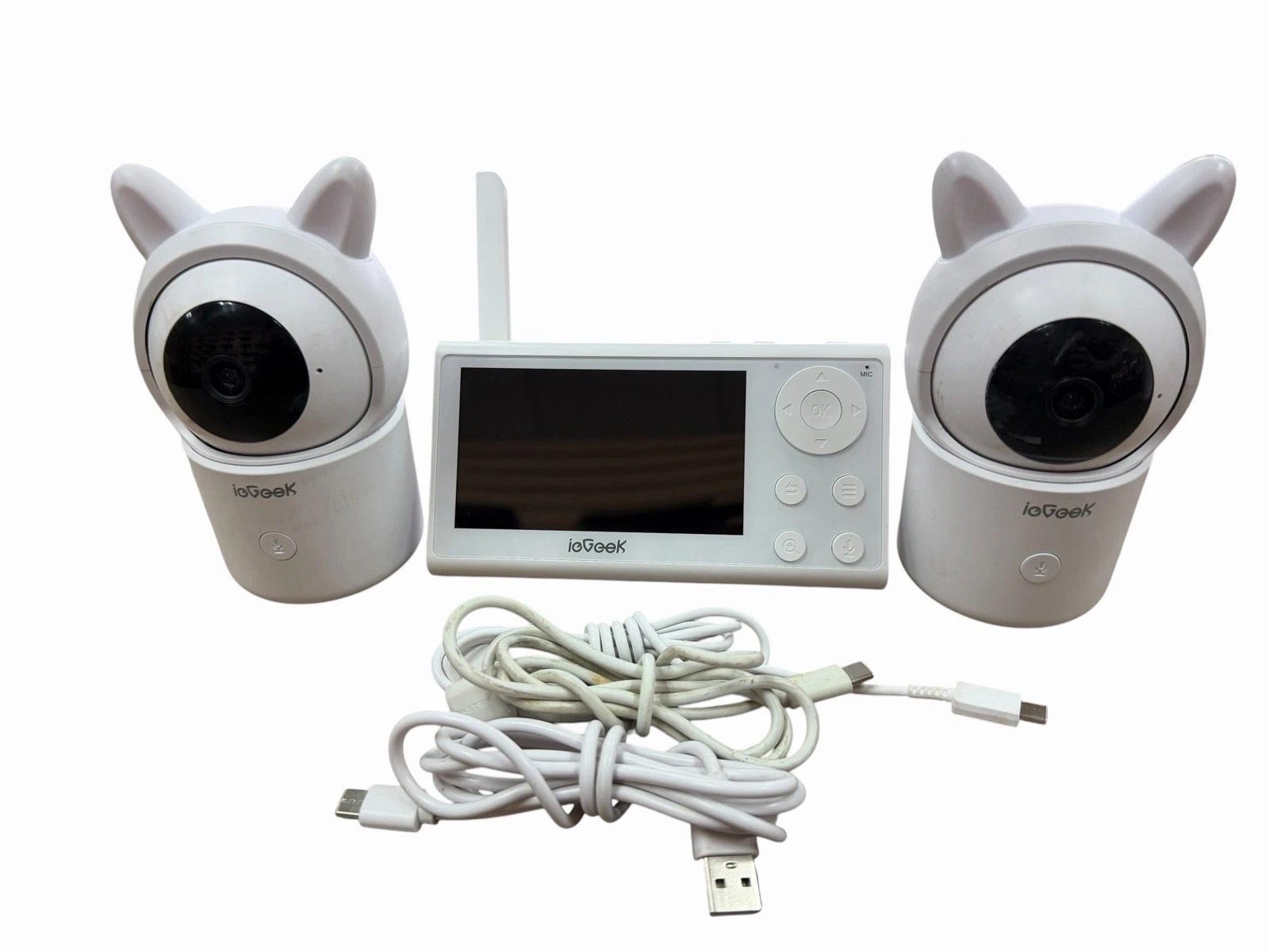 ieGeek Baby Monitor with 2 Cameras, 4.3" Screen & 1080P Cameras Night Vision/PTZ