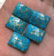 Natural Blue Copper Turquoise Cabochon Cushion Loose Gemstone 10x12MM 10Pcs 18