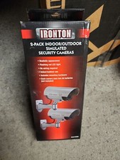 Ironton 2-Pack Indoor/Outdoor Simulated Security Cameras W/ LED Light