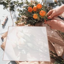 20 Sheets White Rose Gold Edge Jelly Film 23.6x23.6" Floral Bouquet Wrap