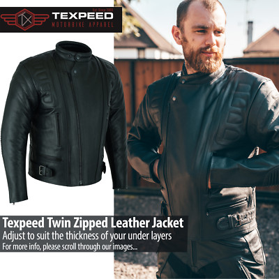 Motorrad Lederjacke Biker Motorrad Tourenkreuzer mit Original CE Rüstung