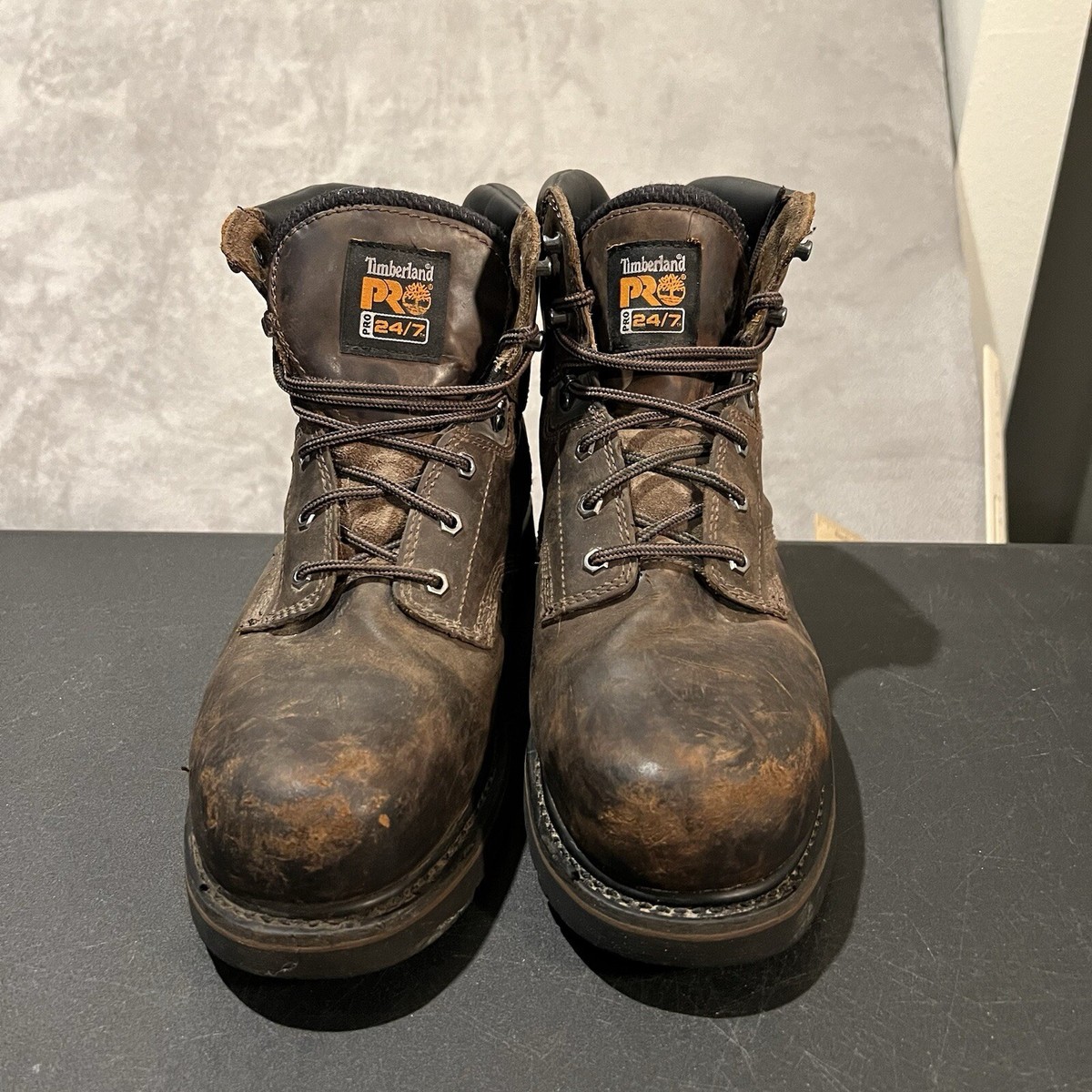 Timberland Pro Pit Boss Steel Toe Boots Mens 12 M Brown Work 