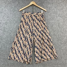 Whistles Pants Womens 8 Silk Multicolour Pockets Cropped Wide-Leg Zip 50120