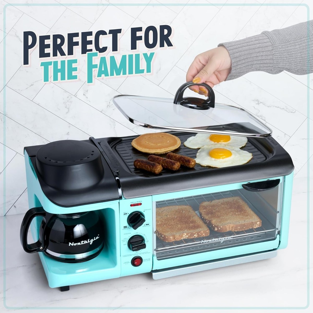 Boulanger シリーズ 1-3 セット Nostalgia 3 in 1 Breakfast Station Coffee Maker Griddle Toaster