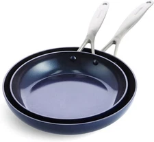 GreenPan Performance Pro Ceramic Nonstick 10" and 12" Frypan Set, Non-Toxic PFAS