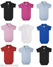 100% Cotton BABY BOY/GIRL Babygrow Vest Grow Bodysuit Polo Shirt Collared Top UK