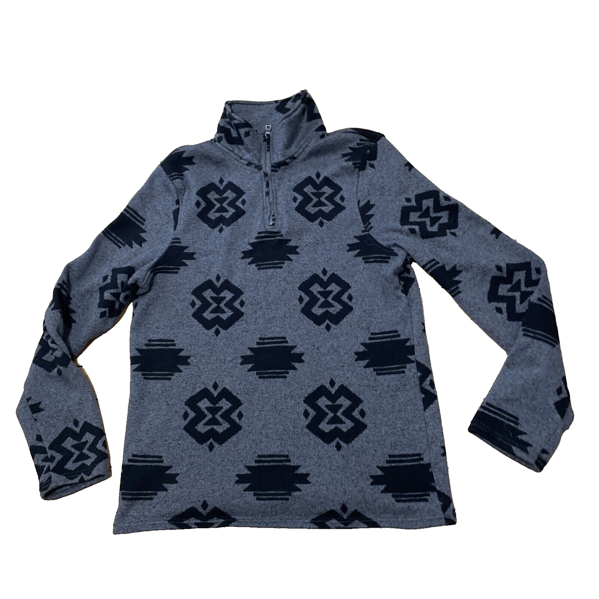 URBAN PIPELINE Fleece Lined Sweater Men XL Gray Black Aztec