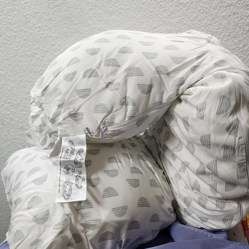 Boppy Full Body Side Sleeper Pillow For Pregnancy & Postpartum, White/Gray - Image 2 of 4