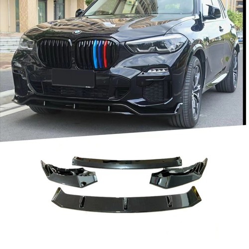 Auto voorbumper spoiler lip kit voor BMW X5 G05 LCI M Sport 2023-2024 glanzend zwart koolstofvezel look