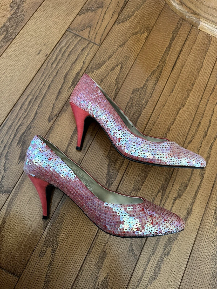 Pink sequin pumps top
